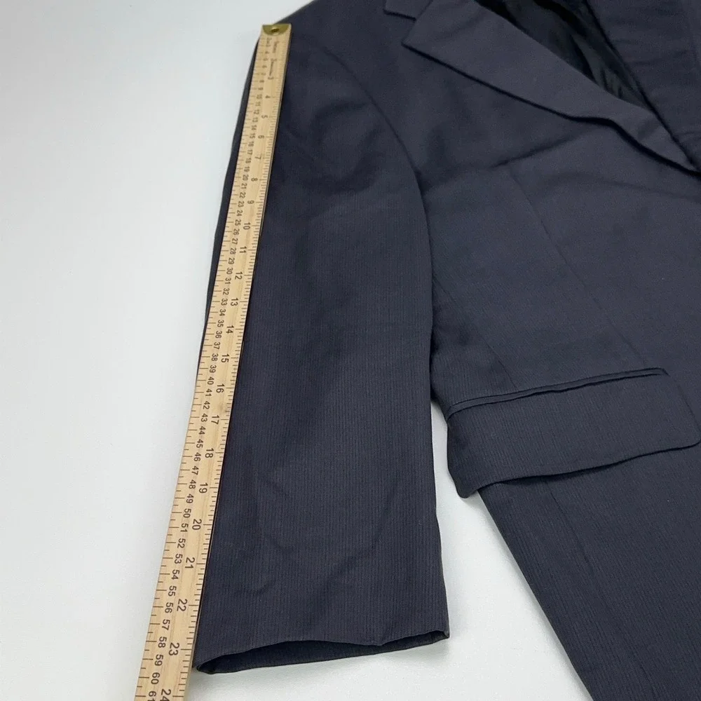 Joseph Abboud Collection Mens 44S‎ Navy Blue Wool Micro Stripe Blazer Sport Coat
